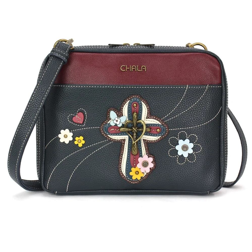 Chala Companion Organizer Crossbody Built-In Wallet - Darling Cross, Navy NWT